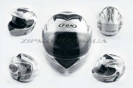 Шлем трансформер   (mod:111) (size:L, белый с узором, + солнцезащитные очки)   FGN - 26607