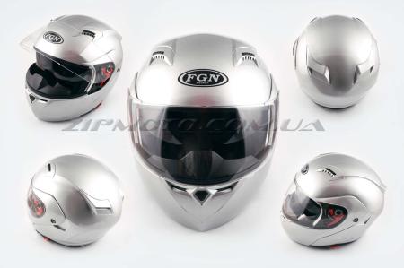 Шлем трансформер   (mod:688) (size:L, серебро, солнцезашитные очки)   FGN - 26619