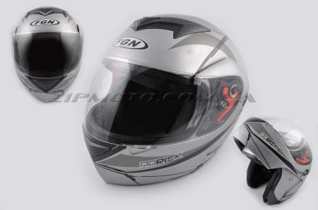Шлем трансформер   (mod:J) (size:ХL, серый матовый с узором)    FGN - 26670