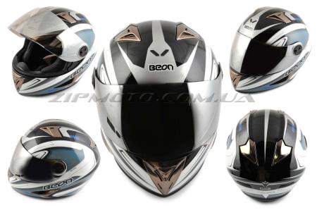 Шлем-интеграл   BEON   (mod:B-500) (size:L, голубой, зеркальный визор, X-CELERATE) - 26771