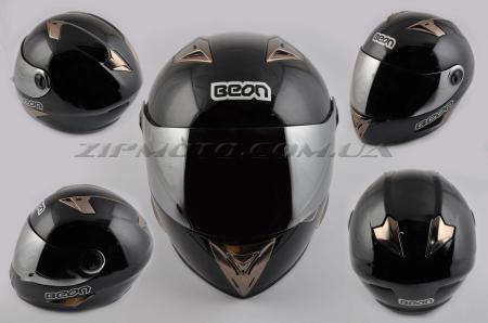 Шлем-интеграл   (mod:B-500) (size:M, черный, зеркальный визор)   BEON - 26783