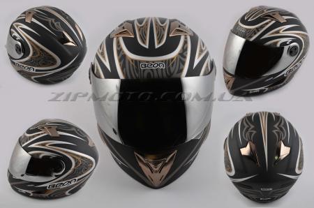 Шлем-интеграл   (mod:В-500) (size:XL, черный матовый, зеркальный визор, BLADE)   BEON - 26798