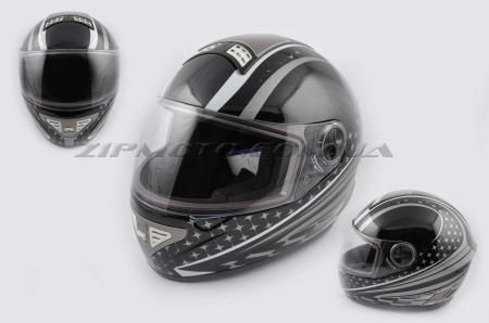 Шлем-интеграл   (mod:550) (premium class) (size:L, серо-черный)   KOJI - 26895