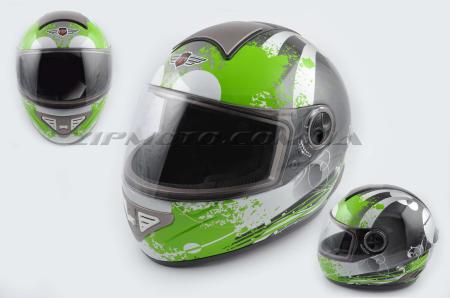 Шлем-интеграл   (mod:550) (premium class) (size:XL, черно-зеленый) Ш113   KOJI - 26926