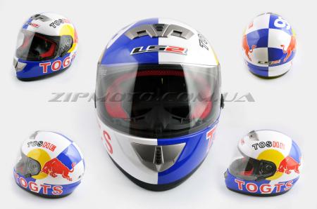 Шлем-интеграл   LS-2   (mod:398-1A) (size:XL, бело- синий, Red Bull) - 27011