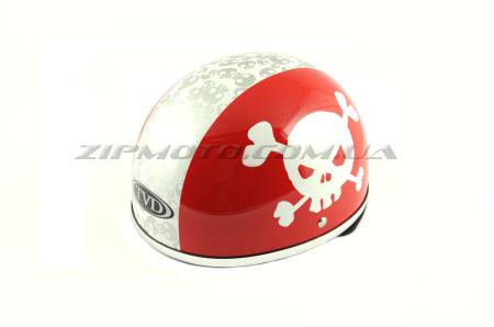 Шлем-каска   (mod:Skull) (size:L, красно-белый)   TVD - 27147