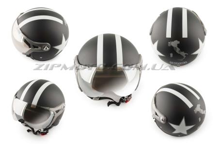 Шлем открытый   (с очками и козырьком, size:M, черный)   BEON - 29530