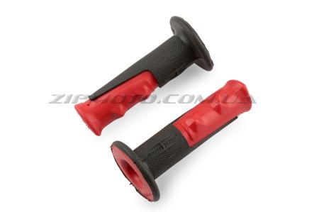 Ручки руля велосипедные (черные с красным)   YKX - 33159