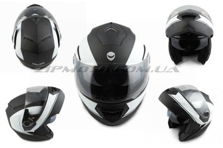 Шлем трансформер   (mod:FL258) (size:M, черно-белый)   HELMO - 33361