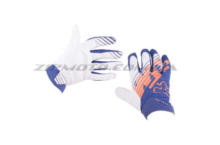 Перчатки   FOX   AIRLINE   KTM   (mod:028, size:L, бело-синие) - 34730