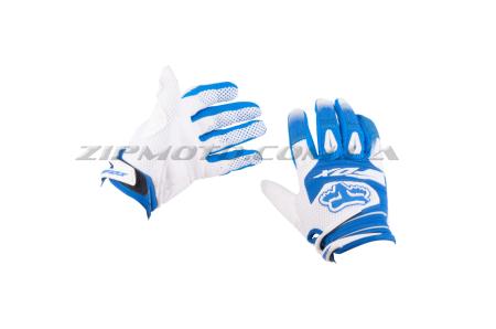Перчатки   DIRTPAW   (mod:033, size:M, сине-белые)   FOX - 34820