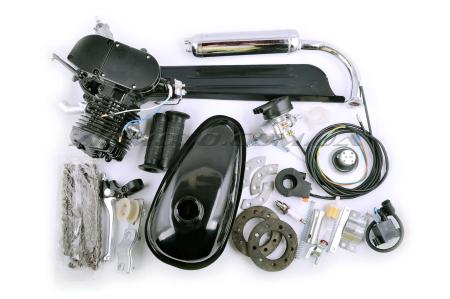 Двигатель велосипедный (в сборе)   80сс   (бак, ручка газа, звезда, цепь, без стартера)   (черный)   EVO - 3627