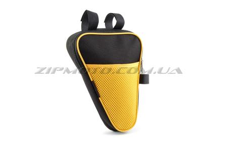 Сумка велосипедная на раму   (вертикальная)   (mod:2, черно-желтая)   AI - 38845