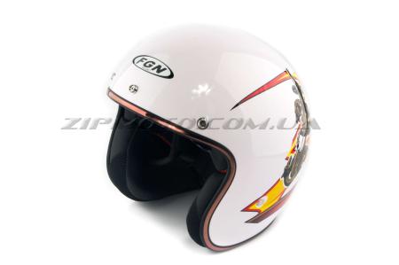 Шлем открытый   (mod:FX-510) (size:L, белый, SCYTHEMAN)   FGN - 41898