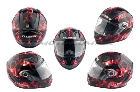 Шлем-интеграл   (mod:358) (size:L, черный, RED SMOKE)   LS-2 - 42007