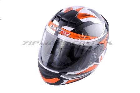 Шлем-интеграл   (mod:FF352) (size:XXL, черно-оранжевый, ROOKIE GAMMA)   LS-2 - 42015