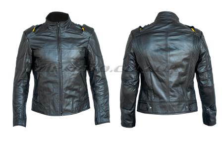 Мотокуртка   (кожа) (черная size L) - 43762