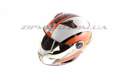 Шлем-интеграл   (mod:B-500) (size:L, бело-оранжево-красный)   BEON - 47786