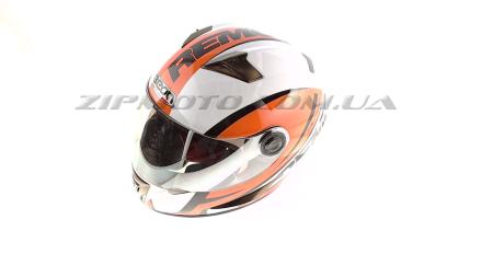 Шлем-интеграл   (mod:B-500) (size:XL, бело-оранжево-красный)   BEON - 47788