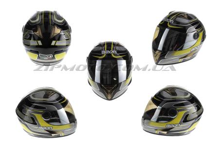 Шлем-интеграл   (mod:B-500) (size:XL, черно-серый-желтый)   BEON - 47801