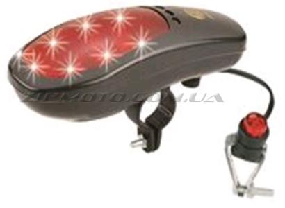 Сигнал велосипедный с подсветкой (банан)   (черный, 7 LED, 8 мелодий, АА*2) (mod:JY-90A)   DS - 52366