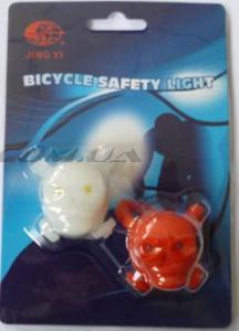 Габаритные огни на руль велосипеда (вставки)   (красный/белый, черепки) (пара)  (mod:JY-339)   DS (Уценка1) - 62124