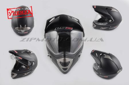 Шлем кроссовый   (mod:MX433) (с визором, size:L, черный матовый)   LS-2 (Уценка3) - 70476