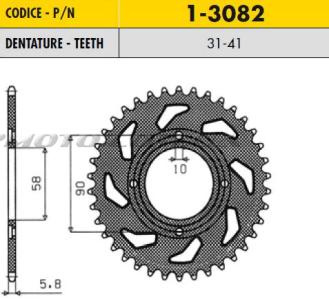 Звезда трансмиссии (задняя)   GEON Daytona, GEON Nac Nac, HONDA CA / CMX/Rebel   520-31T   SUNSTAR   #SS 1-3082-31 - 70651