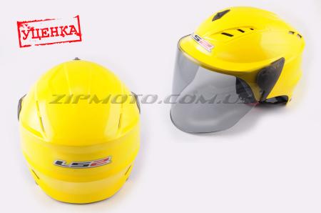 Шлем открытый   (mod:100) (аэроформа, черный визор) (size:L, желтый)   LS2 (Уценка1) - 71756
