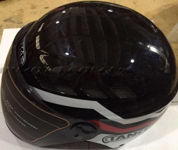 Шлем открытый   (mod:210) (size:L, черный с полосами, +тонированный визор)   TANKE - 71822