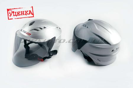 Шлем открытый   (mod:100) (аэроформа, черный визор) (size:L, серый)   LS2 (Уценка3) - 72049