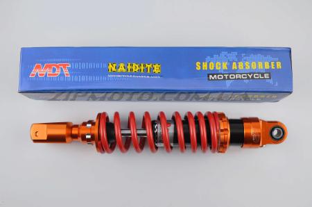 Амортизатор   GY6, DIO ZX, LEAD   320mm, тюнинговый   (оранжево-красный)   NDT - 740