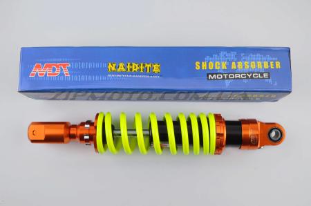 Амортизатор   GY6, DIO ZX, LEAD   320mm, тюнинговый   (оранжево-лимонный)   NDT - 741