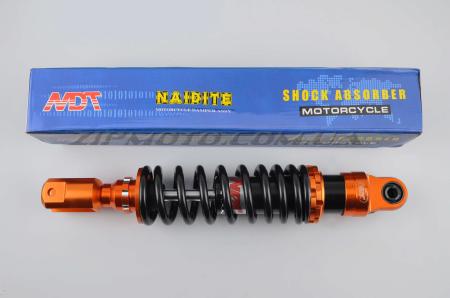 Амортизатор   GY6, DIO ZX, LEAD   320mm, тюнинговый   (оранжево-черный)   NDT - 743
