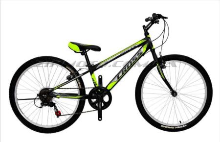 Велосипед (в сборе)    24 Pegas Рама-11 Black-Lightgreen   (24CJS18-1-2)   T-BIKE - 80238