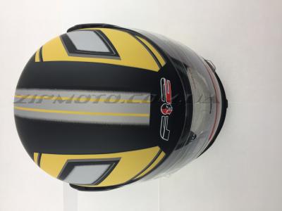 Шлем-интеграл   (mod: F2-825-4) (size S, Flat black wiht yellow)   ST - 81123