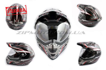 Шлем кроссовый   (mod:MX433) (с визором, size:XXL, черно-красный, MAGNUM)   LS-2 (Уценка1) - 82359