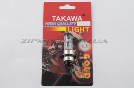 Лампа P15D-25-1 (1 ус)   12V 50W/50W   (белая)   (блистер)   (B-head)   TAKAWA   (mod:A) - 9433