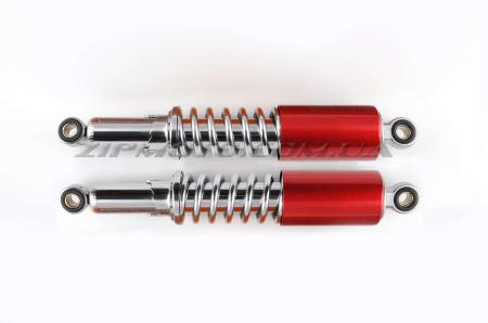 Амортизаторы (пара)   Delta   340mm, регулируемые   (хром, длинный красный стакан)   RUIKAI - 977